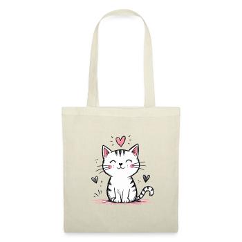 Cute Doodle Cat - Tote Bag - red - Front
