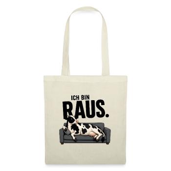 Ich bin raus Kuh lustig T-Shirt Ruhestand - Stoffbeutel - Rot - Vorne