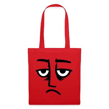 Mürrisches Trauriges Enttäuschtes Gesicht Lustig - Sac en tissu - rouge - Devant