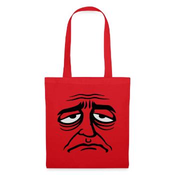 Mürrisches Trauriges Enttäuschtes Gesicht Lustig - Sac en tissu - rouge - Devant