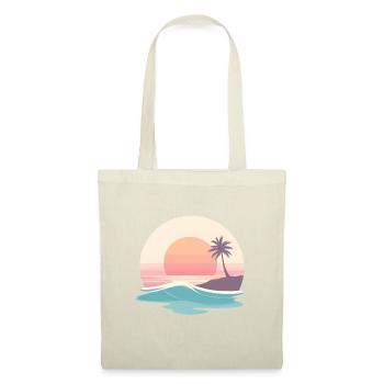 Retro Sunset Beach & Palm Tree - Tote Bag - red - Front