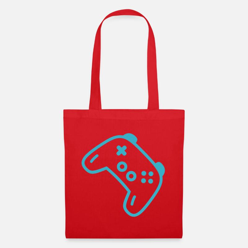 Turquoise controller silhouette - Tote Bag - red