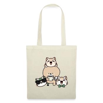 Cute Bear with Leg Prosthetic, Coffee and Cupcake - Tote Bag - red - Front