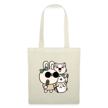 Blind Kawaii Bunny with White Cane and Cream - Tote Bag - red - Front