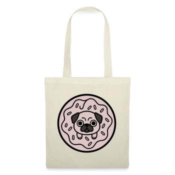 Pug Dog Donut Candy - Tote Bag - red - Front