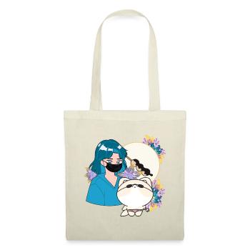 Anime Girl und Shiba Inu mit Prothese - Stoffbeutel - Rot - Vorne