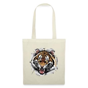 Tiger Brüllender Angriff - Stoffbeutel - Rot - Vorne