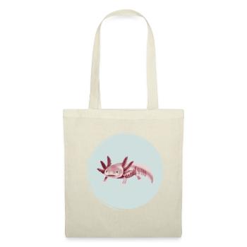 Pink Axolotl Skeleton Illustration - Tote Bag - red - Front