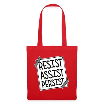 Resist Assist Persist Activism Motivation Logo - Tote Bag - red - Front