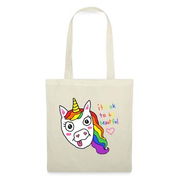 It's ok to be beautiful rainbow unicorn - Tote Bag - red - Front