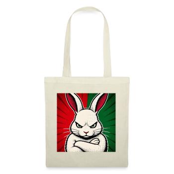Hase mit Null-Bock auf Weihnachten - Stoffbeutel - Rot - Vorne