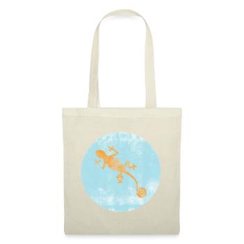 Orange Gecko on Blue Circle - Tote Bag - red - Front