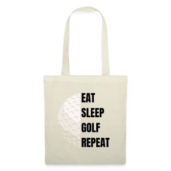 Eat Sleep Golf Repeat – Golfslogan - Stoffbeutel - Rot - Vorne