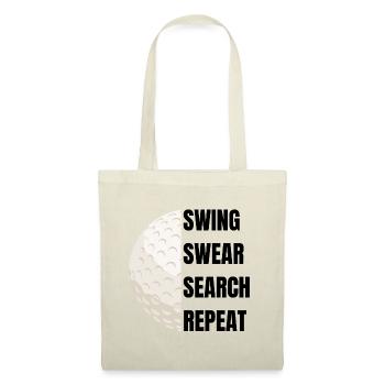 Répétition de la recherche de jurons swing - Slogan de golf - Sac en tissu - rouge - Devant