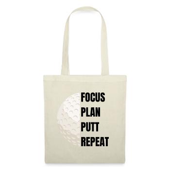 Focus Plan Putt Repeat – Golfslogan - Stoffbeutel - Rot - Vorne