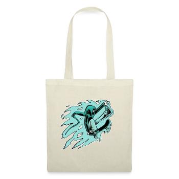 Hooded skateboarder in comet mode - Tote Bag - red - Front