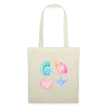 Watercolor Shells Beach Motif - Tote Bag - red - Front