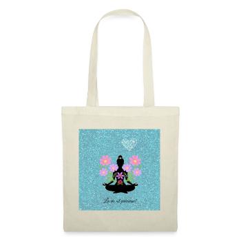 Méditation florale et cœur scintillant - Sac en tissu - rouge - Devant