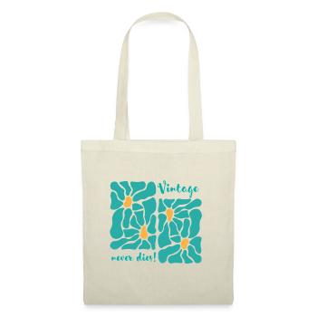 Vintage Never Dies Blumen Design - Stoffbeutel - Rot - Vorne