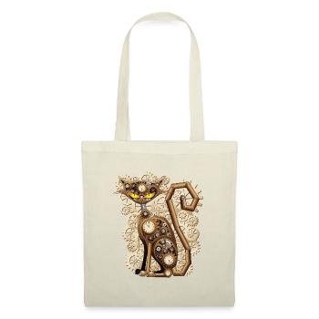 Steampunk Cat Mechanical Retro Fantasy - Tote Bag - red - Front