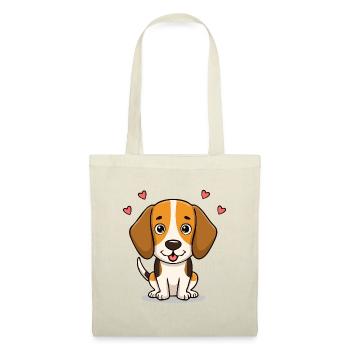 Petit Beagle mignon (bande dessinée) - Sac en tissu - rouge - Devant