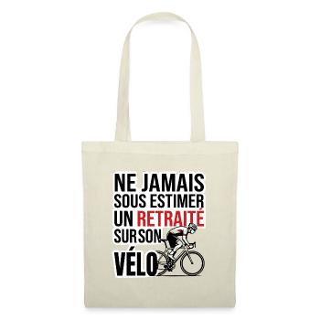 Ne jamais sous estimer un retraité sur son vélo - Sac en tissu - rouge - Devant