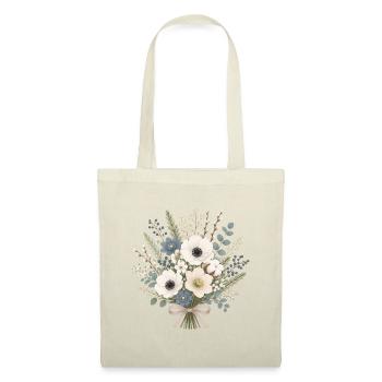 Bouquet d’hiver en blanc et bleu glace - Sac en tissu - rouge - Devant