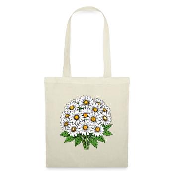 Bouquet de marguerites blanches de jardin - Sac en tissu - rouge - Devant