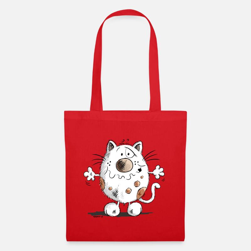 Mignon chat comique - Sac en tissu - rouge