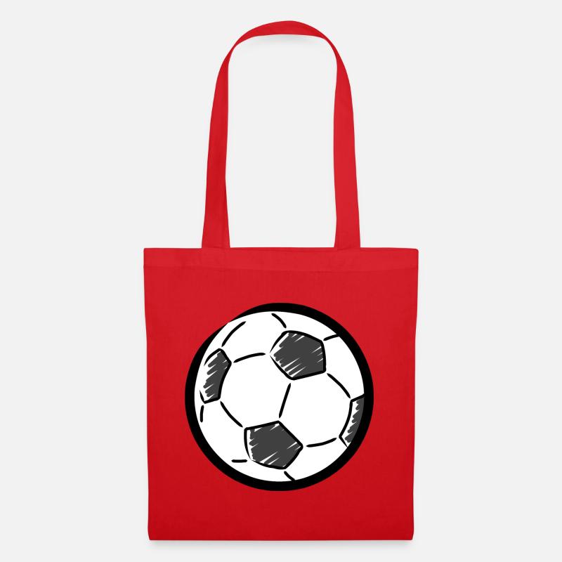 Fußball-Zeichnung - Stoffbeutel - Rot