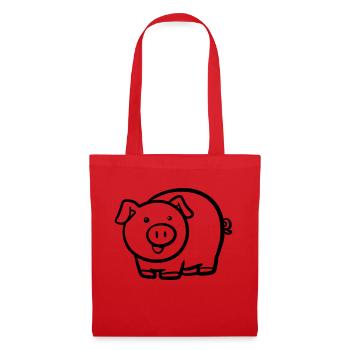 Cochon / Cochon - Sac en tissu - rouge - Devant
