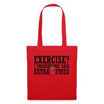 Exercise Extra Fries Quote - Tote Bag - red - Front