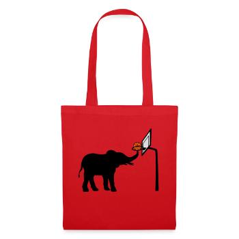 Silhouette d’éléphant jouant au basket-ball - Sac en tissu - rouge - Devant