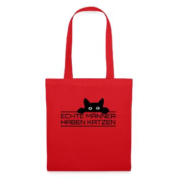 Echte Männer Katzen - Stoffbeutel - Rot - Vorne