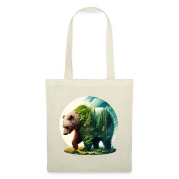 Bear with forest in silhouette - Tote Bag - red - Front