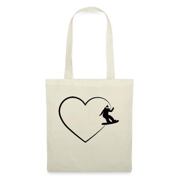 Heart 2 and Snowboarding - - Tote Bag - red - Front