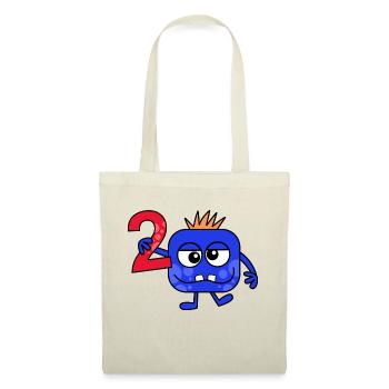 Funny Cartoon Blue Number Two Monster - Tote Bag - red - Front