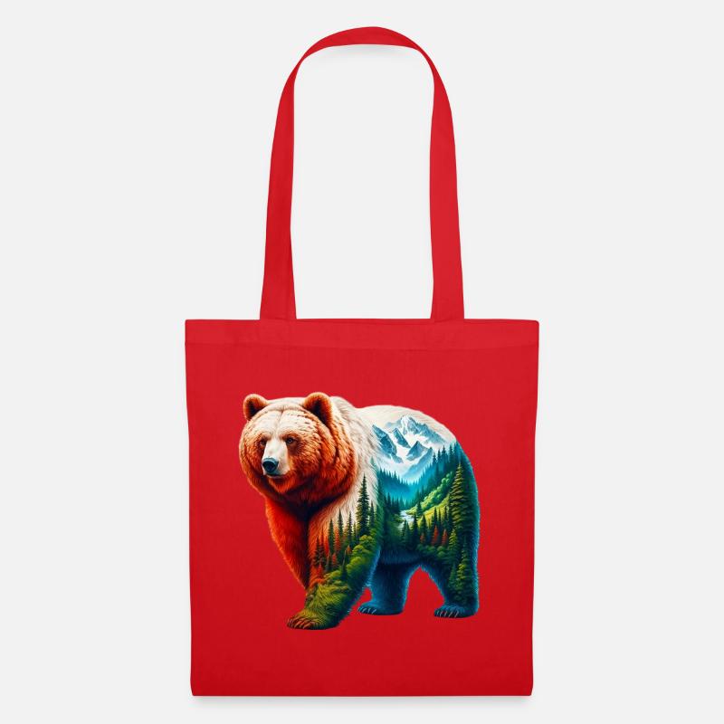 Ours - Sac en tissu - rouge