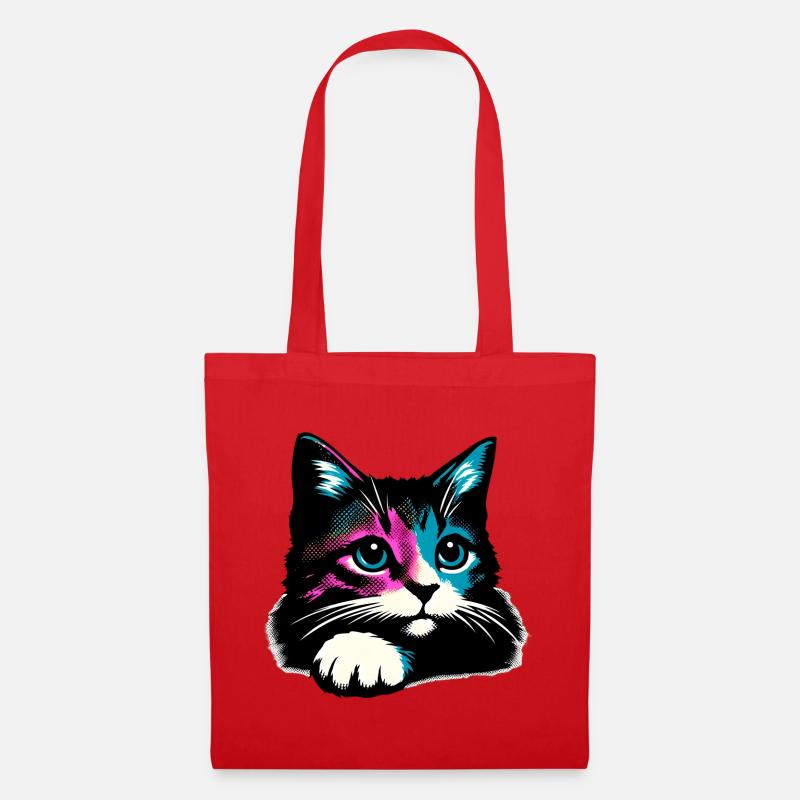 Katze - Stoffbeutel - Rot