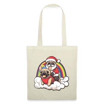 French Buldog Dog Santa Claus - Tote Bag - red - Front