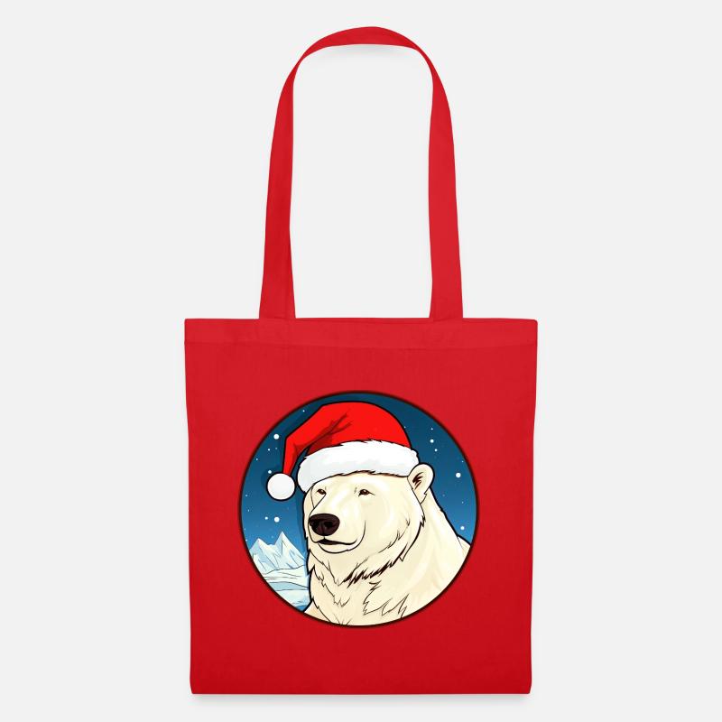 Weihnachten Eisbären - Stoffbeutel - Rot