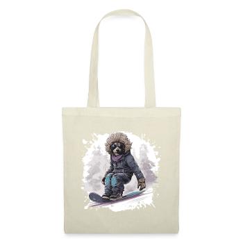 Pudel Hund Snowboard - Stoffbeutel - Rot - Vorne