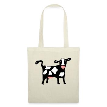 Goofy black cow with white spots - Tote Bag - red - Front