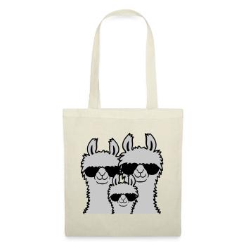 Lama Famille Parents Enfant - Sac en tissu - rouge - Devant