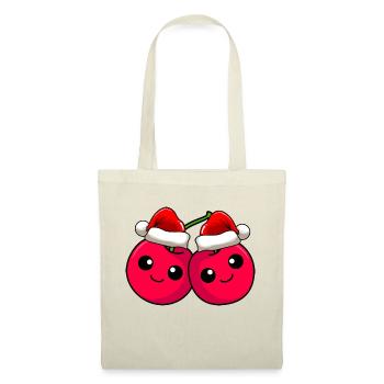 Kirsche Weihnachten Comic Xmas - Stoffbeutel - Rot - Vorne