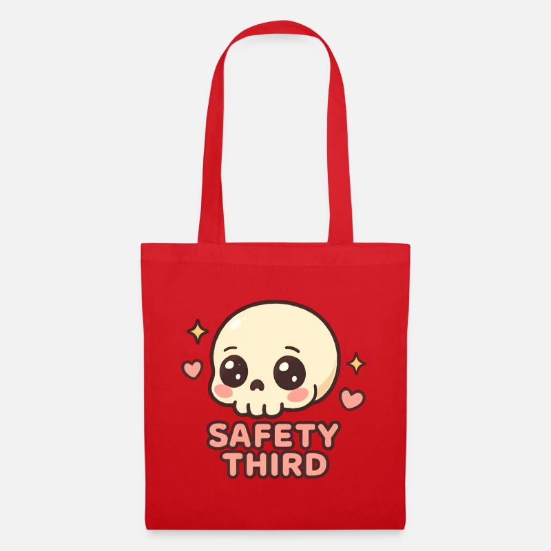 Safety Third Totenkopf Lustig Safety Third - Stoffbeutel - Rot