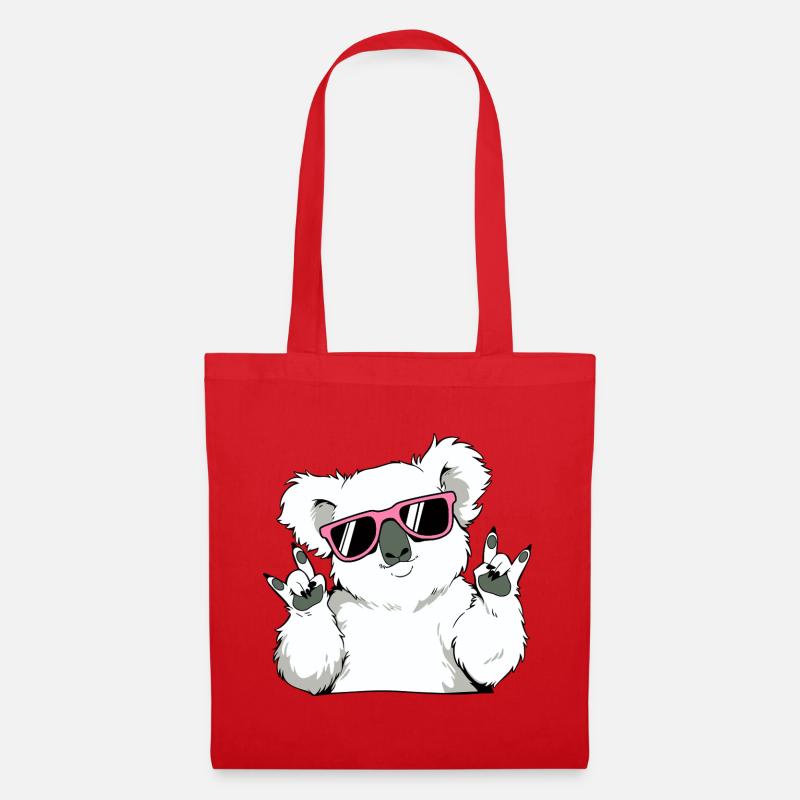 Cool koala with sunglasses - Tote Bag - red