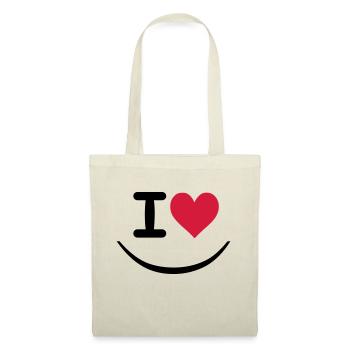 I love - Sac en tissu - rouge - Devant