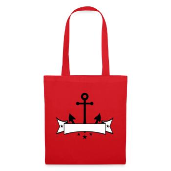 bannière armoiries texte écrire ancre bateau navire - Sac en tissu - rouge - Devant