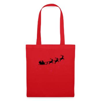 Christkind mit Schlitten am Sternenhimmel - Stoffbeutel - Rot - Vorne